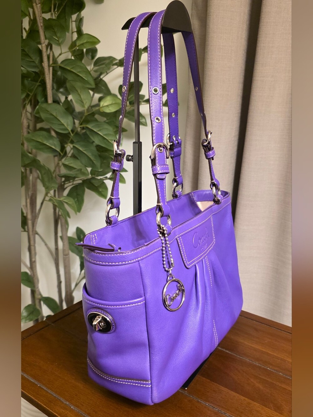 Coach Purple Gallery Tote Z25841 - Picture 2 of 10